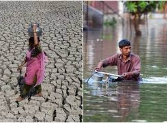 Somewhere there is flood and somewhere there is drought situation: due to heavy rains in North India. Weak monsoon in southern and northeastern states