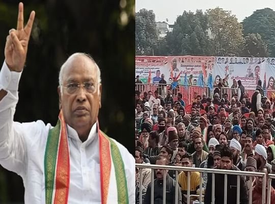 Kharge reached the public meeting late! Apologized, took a jibe at BJP, said - one has to take permission from Modi ji even to fly
