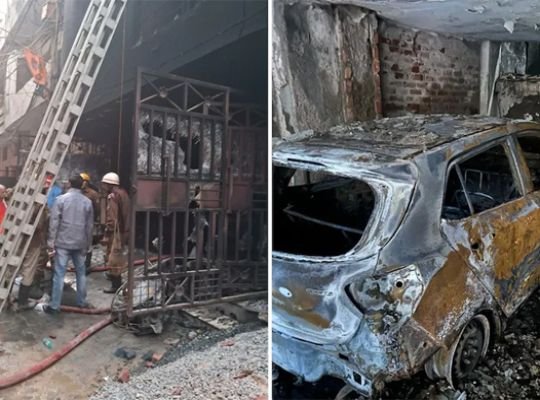 Major fire incident: Fire blazes in the car parking of a four-storey building! Painful death of four people, chaos created on the spot