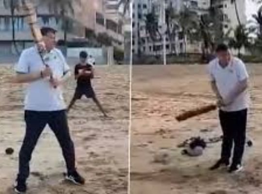 Uttarakhand CM Dhami seen playing cricket with children amid elections in Maharashtra