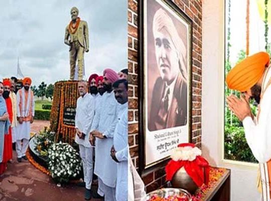 Haryana Chief Minister Nayab Singh Saini paid tribute to martyr Udham Singh in Sunam