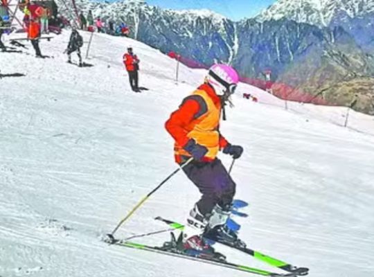 Uttarakhand celebrates its winter sports season with a gathering of athletes in Auli, starting with a joint slalom race.