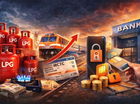Impact on the common man: Commercial LPG prices hiked! General ticket bookings begin through the Rail One app, and multi-factor authentication applies to high-value UPI payments.