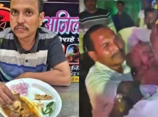 Faith vs. controversy: Video of Mahant eating non-vegetarian food goes viral! Enraged crowd enters temple premises and assaults him.