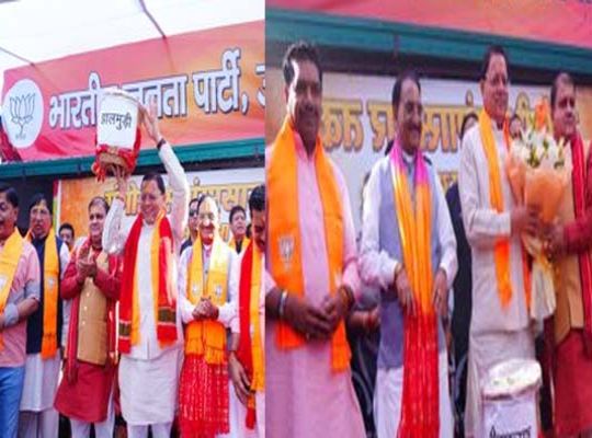 Celebrations in Uttarakhand as the 'Lotus' Blooms in Three States; CM Dhami Enjoys 'Jhalmuri' with Party Workers.