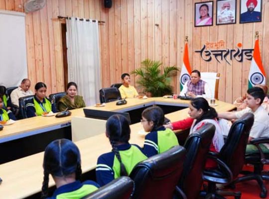 CM Dhami listened to PM Modi's 'Mann Ki Baat' alongside young girls, then interacted with female students, stating: "Small efforts lay the foundation for major change."
