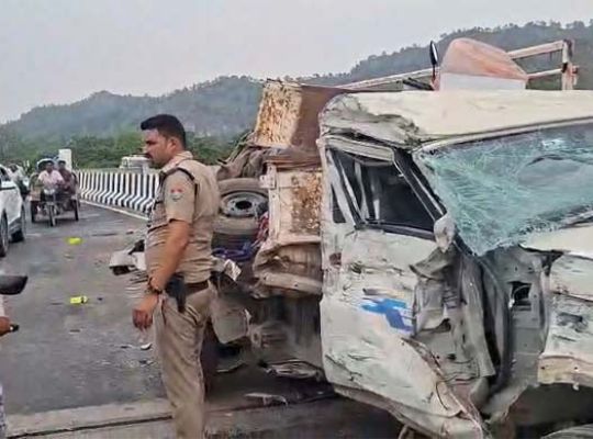 Horrific road accident in Haridwar, Uttarakhand: Chaos and screams ensue after a head-on collision between a roadways bus and a pickup truck on a flyover; three people lose their lives.