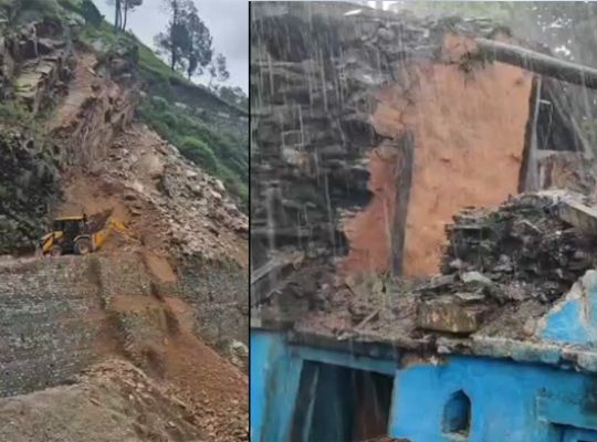 Disaster from the skies in Bageshwar: Residential house collapses in Gheti village! Landslides reported across Kapkot; 14 roads closed.