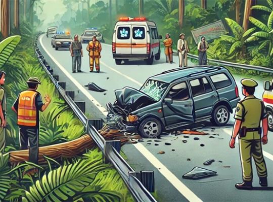  Major Tragedy: 15 people were happily returning home from a birthday party! Suddenly, a bus rammed into their auto-rickshaw; 7 lost their lives.