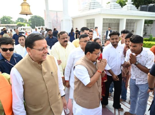BJP President Nitin Naveen paid obeisance at the shrine of Goddess Ashtabhuja; hailed Uttarakhand as 'Devbhoomi' (Land of Gods) and a land of heroes and martyrs.