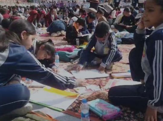 Uttarakhand: A world of color comes alive at Nainital's DSA Ground! School children showcase their creativity at the 68th On-the-Spot Painting Competition.